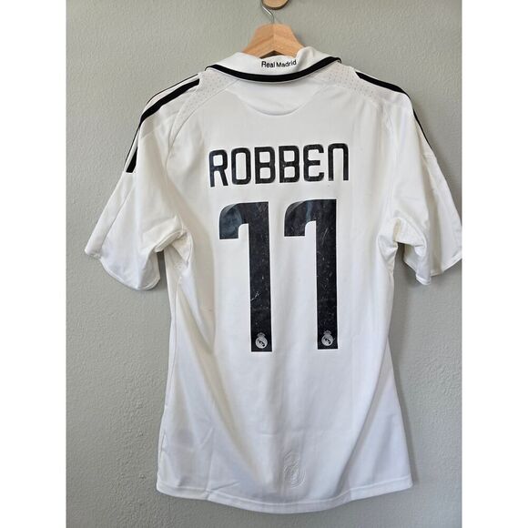 Real Madrid 08/09 Robben #11 Jersey Adidas Bwin – Y2K Vintage Football Shirt S - Picture 5 of 11
